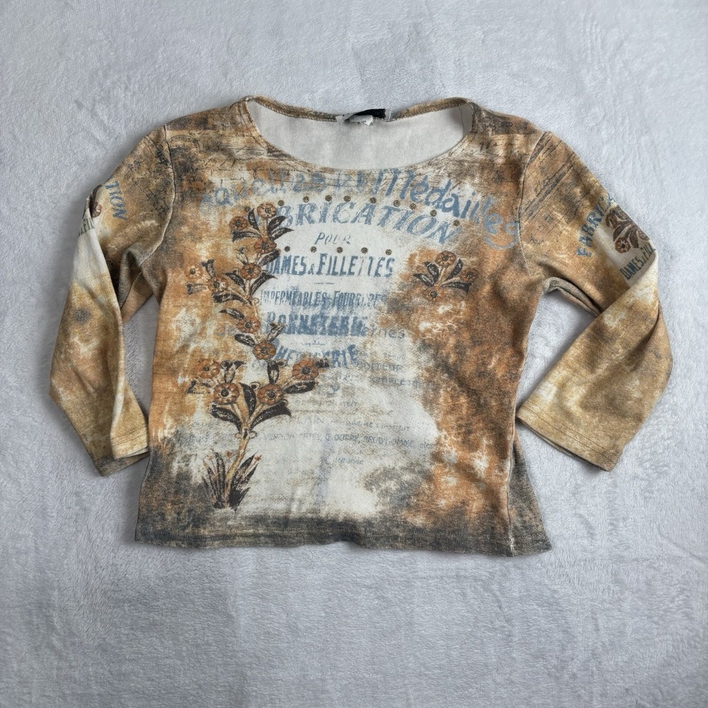 VTG Y2K Pretty Girl Fabrication Dames & Fillettes Long Sleeve Top Women's Large